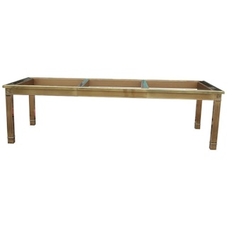 Hollywood Regency Brass and Beveled Glass Mastercraft Extension Dining Table