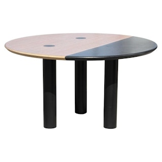 Custom 54 inch Round Postmodern Two-Tone Cerused Memphis Table