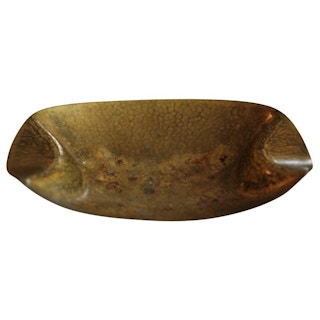 Brass Hammered Oval Dish by Hayno Focken Numbered 998