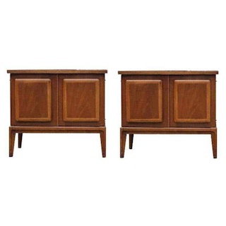 Pair of Mid-Century Modern Broyhill Nightstands / Walnut End Tables