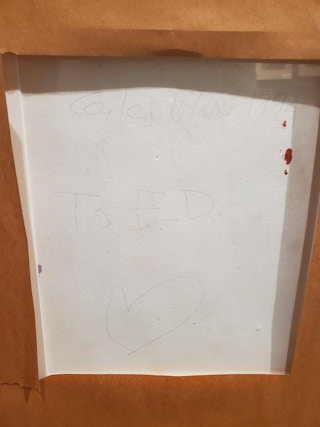 Modern Aqua, Navy Blue and Gold Abstract Painting 1994