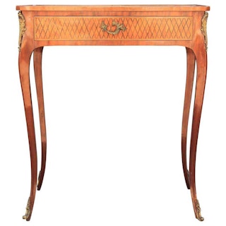 Delicate French Louis XV Style Parquetry Bronze Ormolu Side Table