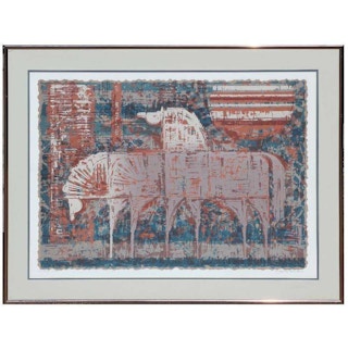 "Mustangs" Cubist Style Lithograph Edition 55 of 300
