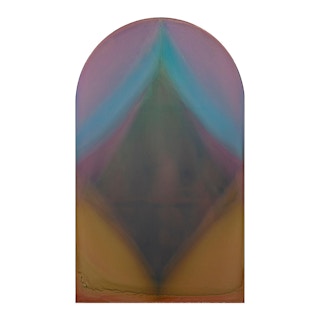 "7.24.22 – 8.18.22" Colorful Contemporary Sublime Arched Landscape Painting