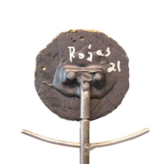 Abstract Surrealist Metal and Wood Mixed Media Contemporary Sculpture 2021