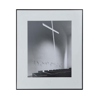 "Chapel of St. Basil" Black and White Photograph of Church Interior Cross Window 1998