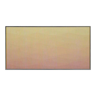 “Manitoba Morning 2” Yellow Orange Colorfield Striped Op Art Abstract Painting 1970s