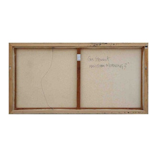 “Manitoba Morning 2” Yellow Orange Colorfield Striped Op Art Abstract Painting 1970s