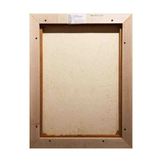 Modern Pink, Yellow, and Black Abstract Geometric Painting 1970s