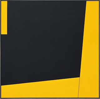 “Spoil Bank” Black and Yellow Abstract Geometric Painting 2022