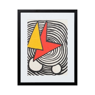 Modern Black, White, Red, and Yellow Derrière le Miroir Abstract Lithograph c. 1973
