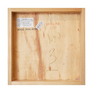 "International Series - Auckland No. 3" Teal, Orange and Pink Abstract Painting 2011