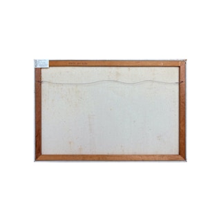 Modern Yellow and Blue Toned Abstract Expressionist Landscape Painting 1970s