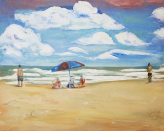 "Galveston Beach" Impressionist Contemporary Texas Beach Landscape Painting 2022