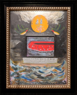 Abstract Contemporary Surrealist Three Dimensional Stormy Sea Landscape w/ Text 2022