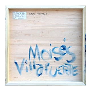 Contemporary Whimsical Abstract Portrait of a Male Figure Against Blue 2022