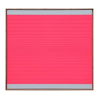 "The Old Inner Coastal Canal 1" Neon Pink Linear Geometric Groove Painting 2022