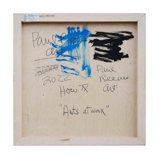 “Ants at Work” Blue, Orange, White, and Green Abstract Painting 2022