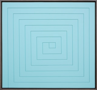 "Entrapment" Contemporary Pastel Sky Blue Linear Abstract Groove Painting 2023