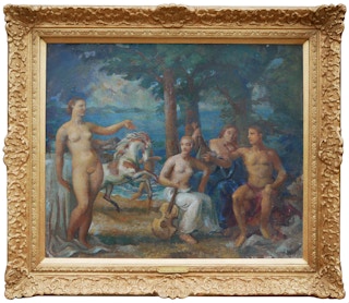 “Gods and Goddesses Celebrate the Arrival of Venus” Realist Classical Painting 1932