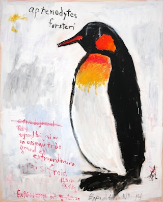 "Penguin" Contemporary Abstract Pop Art Animal Painting of an Emperor Penguin 2022