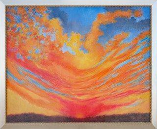 Blue, Orange, and Yellow Abstract Expressionist Sunset Landscape 2007
