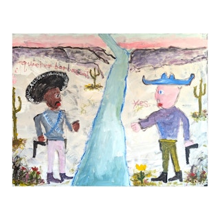 "Quieres Barbacoa?" Contemporary Gestural Abstract Painting of Cowboy & Vaquero 2024