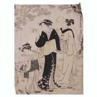 Torii Kiyonaga- Beauties under a Maple Tree Japanese Woodblock Print 1784