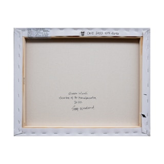 “Queen Kunti-Heroine of the Mahabharata” Light Blue & Gold Contemporary Painting 2022