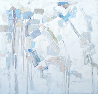 "The Prayer" Large Contemporary Pastel Toned Gestural Abstract Painting 2022