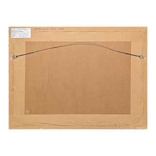 Modern Abstract Green Tone Watercolor Portrait of a Reclining Nude Woman Reading 1960s