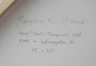 "House Plants (Blueprint)" Abstract Colorful Floral Interior Still Life Painting 2018