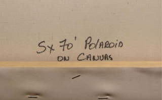 “Keith Haring and Debi Mazar” Square Polaroid SX-70 Photograph Printed on Canvas 1985