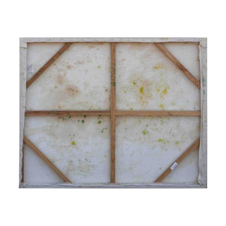 Large Bright Yellow, Green, Purple, and Pink Gestural Abstract Painting 20th Century