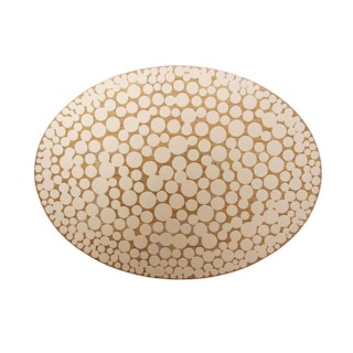 "Lily White Portrait" Abstract Modern Oval Painting 2003