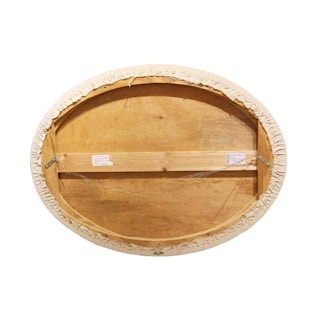 "Lily White Portrait" Abstract Modern Oval Painting 2003