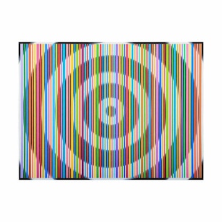 "71 Colors From Violet To Brown on Target" Colorful Abstract Op Art Painting 2016