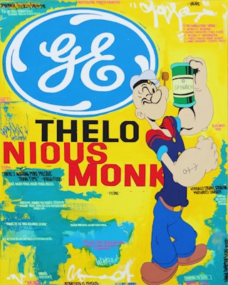 "There's Nothing More Precious Than Time" Popeye Pop Art Abstract Painting 2021