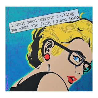 “Independent, Powerful, Strong” Lichtenstein Style Contemporary Pop Art Painting 2014