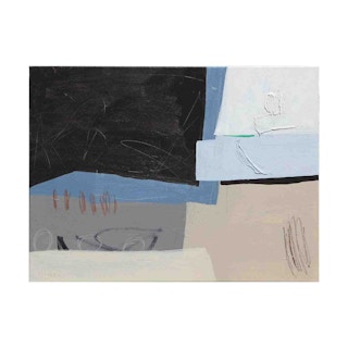 “The Layers of Me” Blue and Black Contemporary Abstract Mixed Media Painting 2021