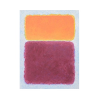 "Daybreak" Magenta and Orange Mark Rothko-Inspired Abstract Geometric Painting 2022