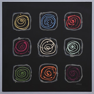 "Rotation" Colorful Abstract Contemporary Painting in a Grid 2022