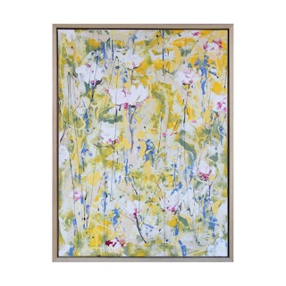 “Spring Meadow” Yellow & Blue Contemporary Abstract Expressionist Painting 2020