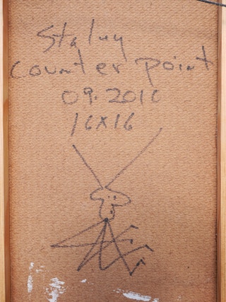 "Counter Point" Colorful Geometric Abstract Pointillism Painting 2010