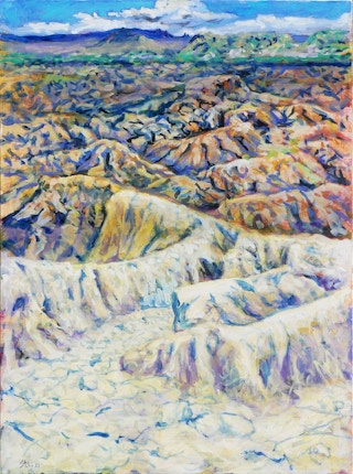 "Terlingua Canyon 1" Pastel Toned Abstract Contemporary Landscape Painting 2019