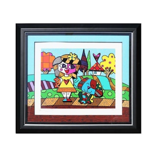 “Fall” Colorful Three Dimensional Abstract Serigraph Edition 628 of 750