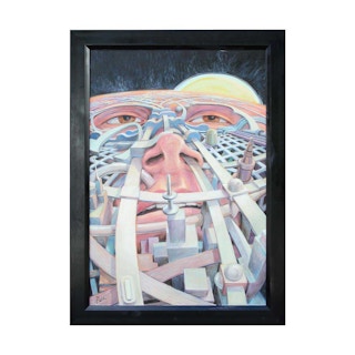 “Gordian Knot” Contemporary Surrealist Architectural Abstract Painting 2001