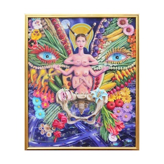 “Above The Land of Plenty” Colorful Contemporary Abstract Surrealist Painting 2006