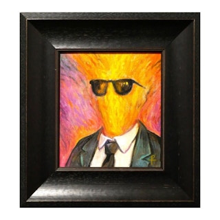 "Spontaneous Combustion" Contemporary Surrealist Exploding Portrait Painting 2015