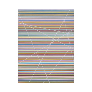 "Trust Your Instincts" Colorful Abstract Geometric Op Art Linear Painting 2022